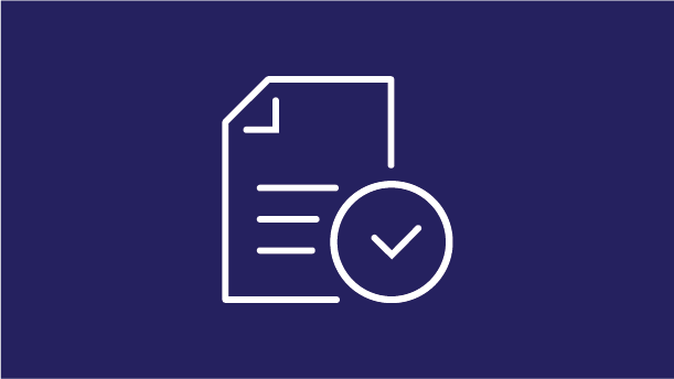 Icon of a file with a checkmark